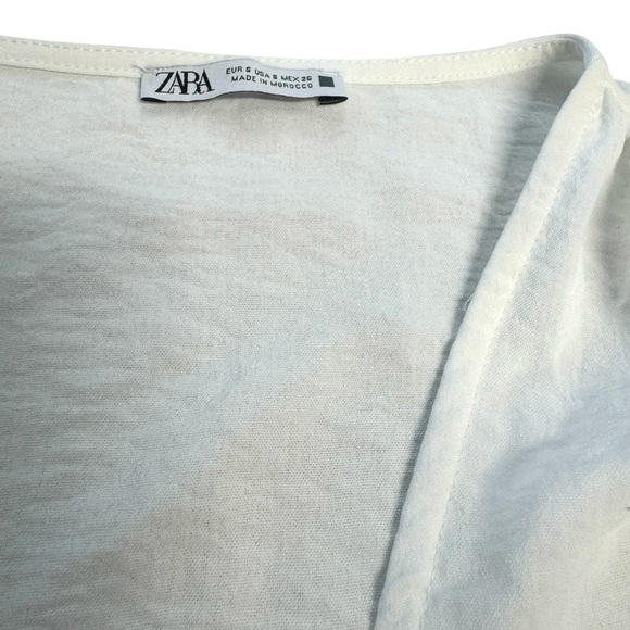 Zara White Ercu Midi Wrap Dress Size Small - Picture 5 of 6